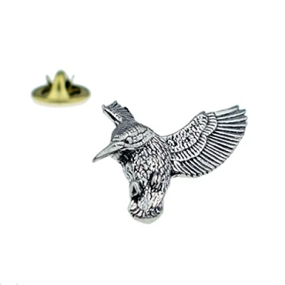 Image of B11 Hovering Kingfisher bird English Pewter Lapel Pin Badge