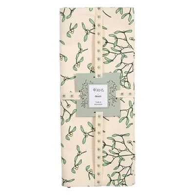 Image of Dexam RHS Mistletoe Table Runner, Ivory