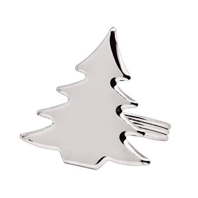 Image of Edzard napkin ring Fir tree, silver plated, tarnish protected, set of 4