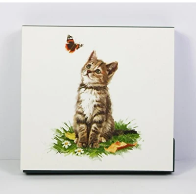 Image of Tabby Macneil Cats Small Memo Pad, Jotting Pad In Magnetic Pouch, Size Whilst Shut: 10x10cm, See Other Types The Collection