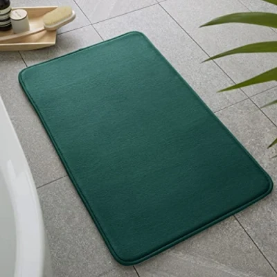 Image of Catherine Lansfield Anti Bacterial Memory Foam Bathmat Bath Mat Forest Green