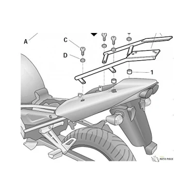 Image of SHAD Y0FZ11ST Top Case Fitting Kit for Yamaha Fazer 1000 2001, Black