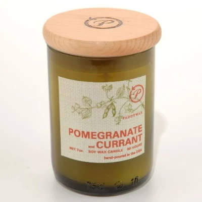 Image of Paddywax 8oz Eco Green Soy Wax Candle POMEGRANATE &amp; CURRANT