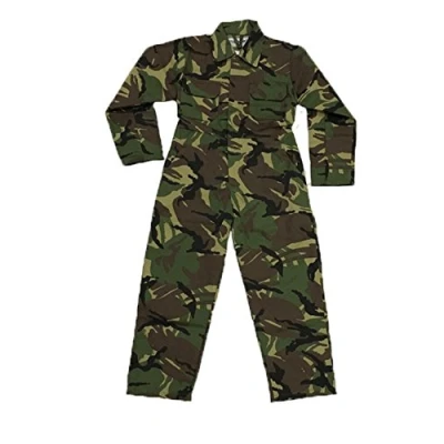 Image of HS Distributors Kids Camouflage CAMO Coveralls Childs Childrens Boys &amp; Girls Junior Military Army Boilersuit Overalls (12 13 Years, Woodland Camouflage)
