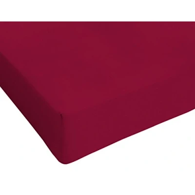 Image of Sogni e Capricci Max Color Fitted Sheet with 25cm Corner, 100% Cotton, Bordeaux, small double