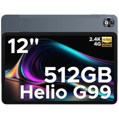 Image of DOOGEE Tablet T40 Pro, Tablets 12 Inch Android 14, 20GB + 512GB/TF 2TB, 10800mAh Battery, Helio G99 Octa Core Gaming Tablet, 2.4K Display, with SIM Card Slot, 4G LTE/OTG/GPS Gray