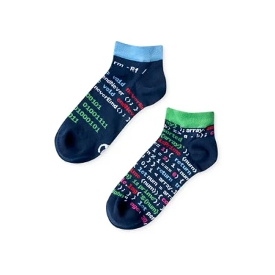 Image of Dedoles Unisex Socks for Women, Men &amp; Kids Cotton Funny Designs Football Bicycle Horses Plants Firefighter Gift Mismatched, Design: Web Developer, Colour: Blue, Size: 8 9.5 W / 9 11 M UK