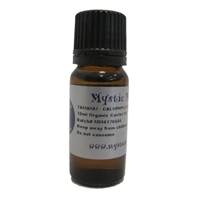 Image of Mystic Moments Organic Tamanu Virgin Carrier Oil 10ml Pure &amp; Natural Perfect For Hair, Face, Nails, Aromatherapy, Massage and Dilution Vegan GMO Free