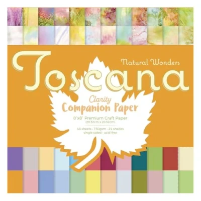Image of Toscana Clarity Companion Paper 8&quot; x 8&quot;: Decorative Craft Pad, Designer Speciality for Scrapbooking, Card Making, Printmaking, Stamping, 150 GSM