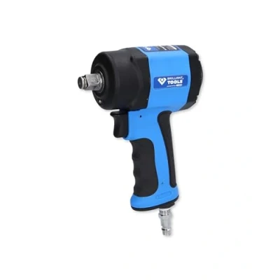 Image of BRILLIANT TOOLS Mini Impact Wrench Compressed Air 1/2 Inch BT160400 1,240 Nm I Adjustable in 3 Levels High Performance Double Hammer Mechanism