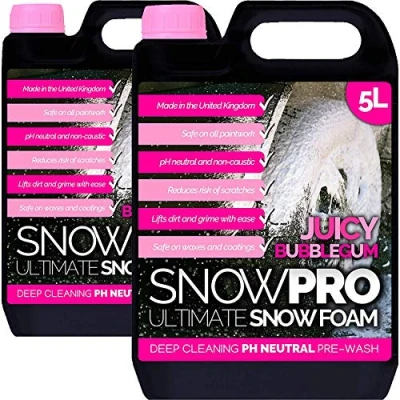 Image of SnowPro Snow Foam Shampoo Car Wash Soap 10L pH Neutral Vehicle Cleaning Detailing Pre Bubblegum Fragrance