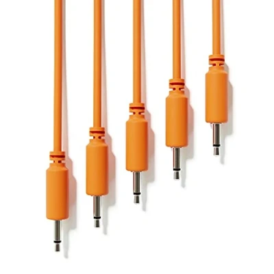 Image of ExcelValley 5 Pack Mono Modular Patch Cables TS 3.5mm 1/8&quot; Eurorack Synthesizer [Orange 15 cm 6&quot;]