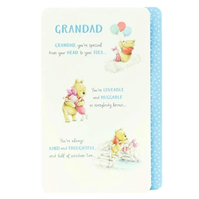 Image of Disney Pooh Bear &amp; Piglet Grandad Birthday Greeting Card Character Cards
