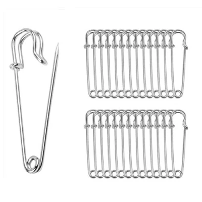 Image of ReachTop Pack of 30 Large Safety Pins, 2.76&quot; Heavy Duty Blanket Pins Bulk Steel Spring Lock Fasteners for Blankets Crafts Skirts Kilts Brooch Making