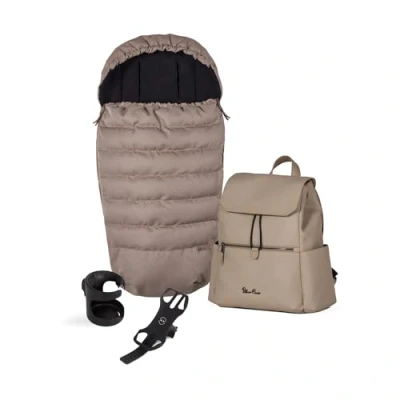 Image of Silver Cross Dune 2/Reef 2 Accessory Pack Footmuff, Changing Bag, Phone Holder &amp; Cup Mocha