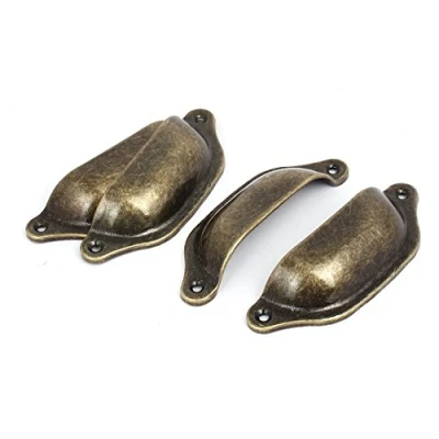 Image of Sourcingmap Cabinet Drawer 98mm Length Shell Shape Knobs Pull Handles Bronze Tone 4PCS