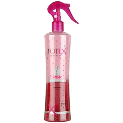 Image of Totex 2 Phase Hair Conditioner Spray Leave in Conditioning For Damaged &amp; Coloured Formula Untangling Nourishing Moisturizing Pink 400 ml
