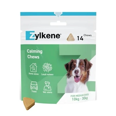 Image of Zylkene Calming Chews for Medium Dogs (10 to 30kg) Promotes Relaxation Helps Pets cope with short term challenging situations Perfect on the go, holidays, travelling, fireworks 14
