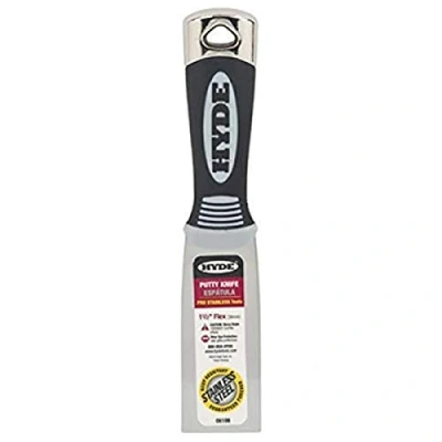 Image of Hyde Flex KNIFE1.5 SS 06108 Pro 1 1/2 Inch Flexible Putty Knife, Stainless Tool, 1/2&quot;