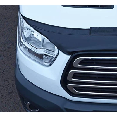 Image of Black Front Bonnet Bra/Protector (Half Version) To Fit Transit (2014+)
