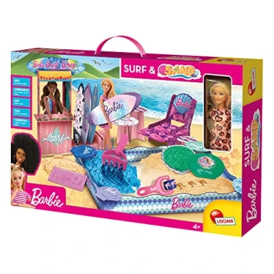 Image of Lisciani BARBIE Surf &amp; Sand Creative Kit with Kinetic Develops Fine Motor Skills and Imagination For Children From 3 Years Educational Entertaining Game Made in Italy