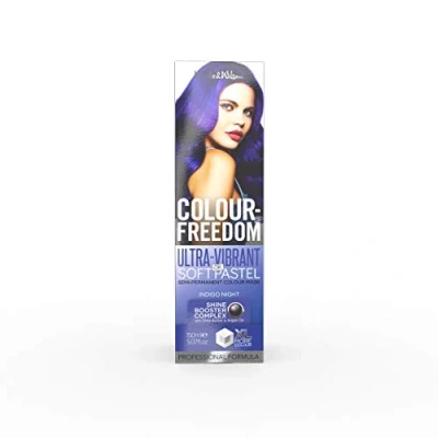 Image of Knight &amp; Wilson Colour Freedom 150ml Indigo Night Semi Permanent Hair Ultra Vibrant Vegan Firendly Mask with Shine Booster Complex Ammonia Free Lasts Up To 6 10 Washes