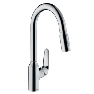 Image of hansgrohe 71800000 M429 H220 Kitchen Tap, 360 Swivel Range, Pull Out Spray, Chrome, Spout height 22 cm