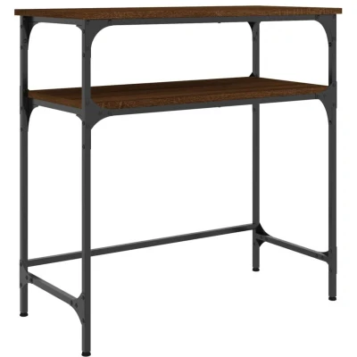 Image of vidaXL Console Table Brown Oak 75x35.5x75 cm Engineered Wood