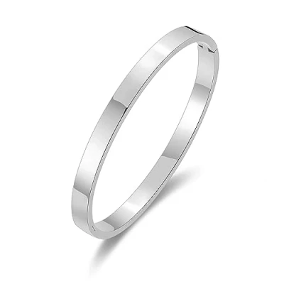 Image of Philip Jones Stainless Steel Polished Bangle (7 Inch)