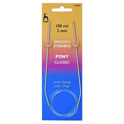 Image of Pony Knitting Pins: Circular: Fixed: Classic: 100cm x 2.00mm