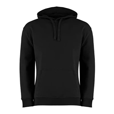 Image of Kustom Kit Men&#039;s Pullover Hoodie Regular Fit Hooded Sweatshirt, Black, SML