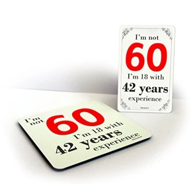 Image of I&#039;m Not 60 Birthday Funny 60th Drinks Coaster &amp; Magnet Bundle