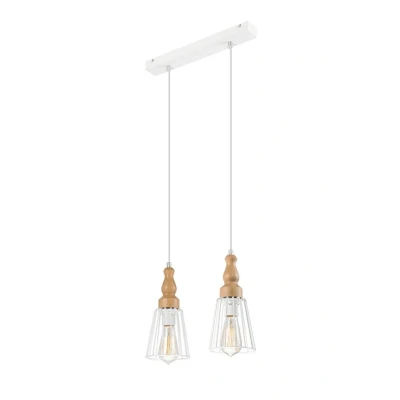 Image of Ingrid Bar Pendant Ceiling Light White, 2x E27