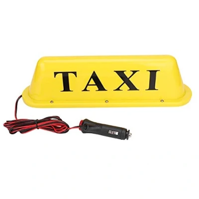 Image of Akozon Taxi Lamp,12V Sign Led Car Super Bright Light Lamp with Cigar Lighter Magnetic Roof Top (Yellow Case White Light)