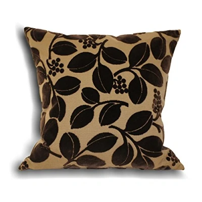 Image of Paoletti Cherries Floral Cushion Cover Chocolate One Size