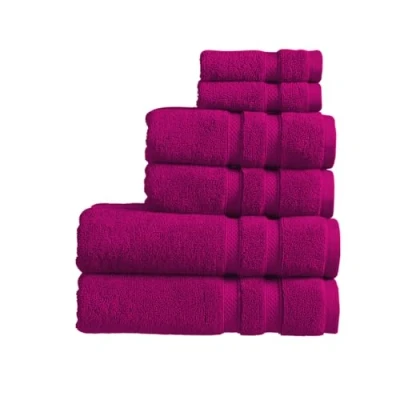 Image of Christy Chroma Purple Towels Set of 6 2 Bath Hand Face Highly Absorbent Heavyweight 675GSM Bold and Bright Soft Smooth Bathroom Shower 100% Cotton Sustainably Made Plum