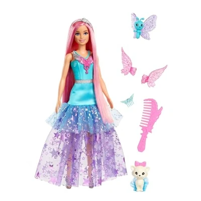 Image of Barbie Doll with 2 Fantasy Pets &amp; Dress, “Malibu from A Touch of Magic, 7 inch Long Hair, JCW48