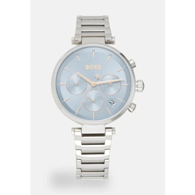 Image of BOSS Majesty Sport Chronograph watch silvercoloured/blue, Women&#039;s, Size: One Size, Silver coloured/blue