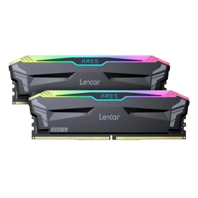Image of Lexar 32GB (2x16GB) ARES RGB DDR5 RAM 6000MT/s CL30 1.35V Desktop Memory AMD Expo and Intel XMP 3.0, Gray (LD5BU016G R6000GDGA)