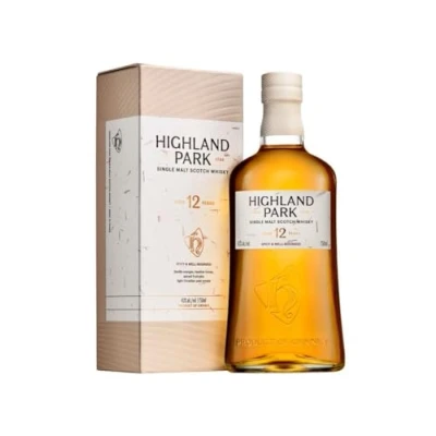 Image of Highland Park 12 Years Old Scotch Orkney Single Malt Whisky Heather Honey and Rich fruitcake Double Gold Medal: SF World Spirits Competition 2023 40 Percent ABV 70 cl