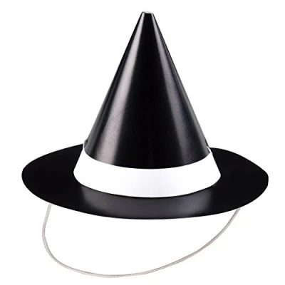Image of Unique Party 77057 Mini Witch Halloween Hats, Pack of 8, Black