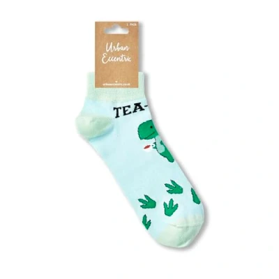 Image of Urban Eccentric Unisex Tea Rex Socks Gift 1 Pair Cotton Rich Trainer Premium Novelty Gifts