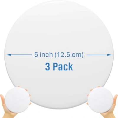 Image of Strongest Wall Door Handle Stopper 12.5cm Set of 3 Pieces Clear Rubber Knob, Round Shield Cushion, Quiet Protector for Handle, Guard Bumper, Silencer Self Adhesive