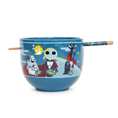 Image of Disney The Nightmare Before Christmas 20 Ounce Ramen Bowl with Chopsticks