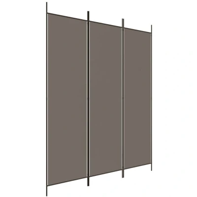 Image of vidaXL 3 Panel Room Divider Anthracite 150x220 cm Fabric