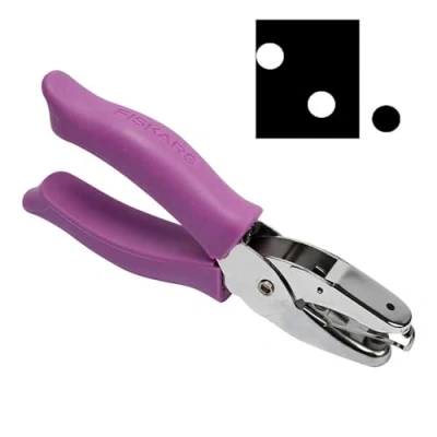 Image of Fiskars Hand Punch, 1/8 Inch Medium Circle, For Punching Circles, Left/Right handed Users, 1003817
