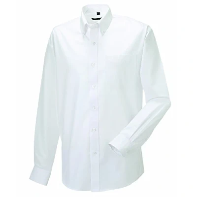 Image of Russell Collection Long sleeve Oxford shirt White 19.5