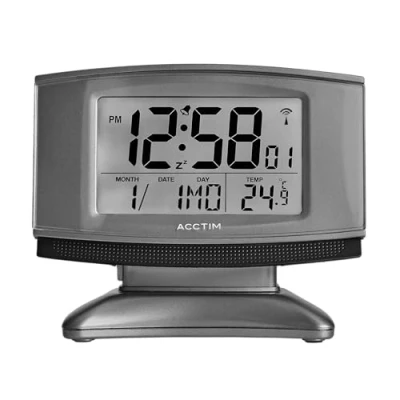 Image of Acctim Cuba Alarm Clock Titanium/Black