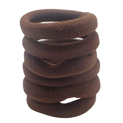 Image of Topkids Accessories Thick Hair Bands for Women and Girls, Bobbles Elastic Hairbands Ponytail Holders Ties Elastics (Brown)