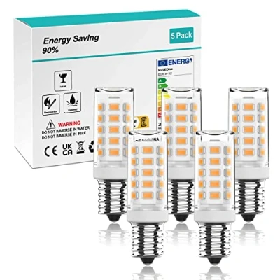 Image of RuLEDne E14 LED Lamp Warm White 2700K, 3W / 350LM Light Bulb Replacement 30W Halogen Lamps, 360 Beam Angle for Chandeliers, No Dimmable, Wall Lamp, Desk Pack of 5